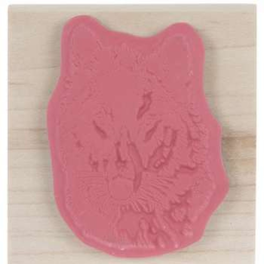 Rubber Stamps * | Budget Wolf'S Face Rubber Stamp