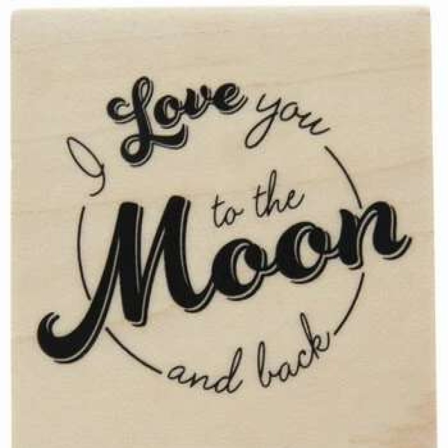 Rubber Stamps * | Cheapest I Love You To The Moon Rubber Stamp