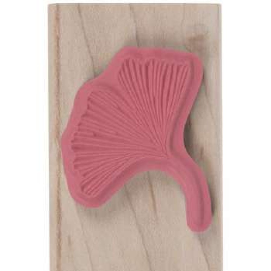 Rubber Stamps * | Best Deal Gingko Leaf Rubber Stamp