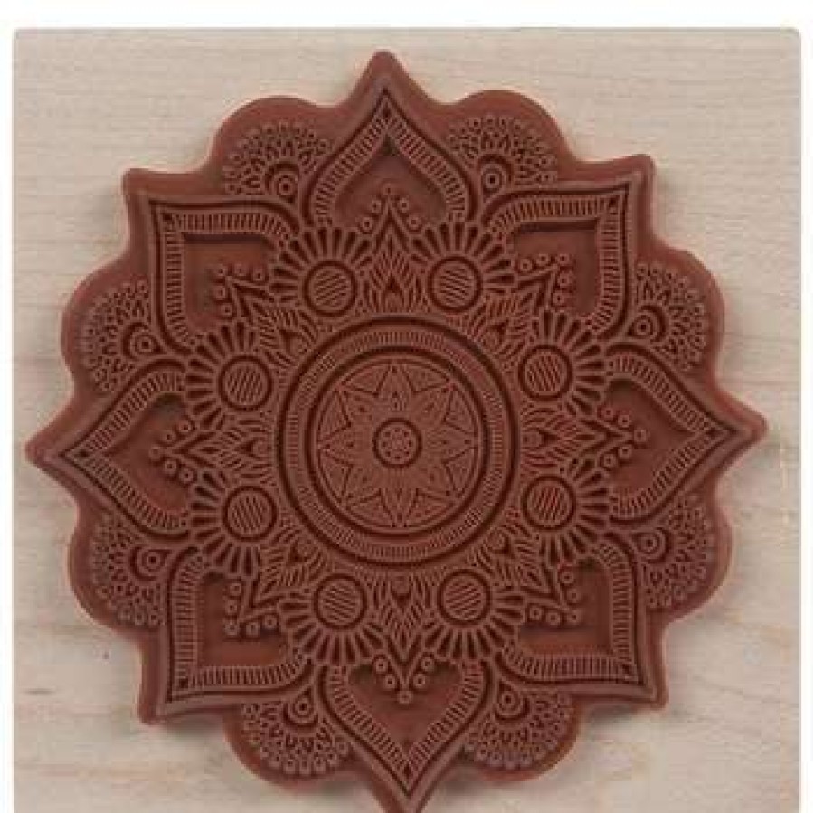 Rubber Stamps * | Best Pirce Paisley Mandala Rubber Stamp